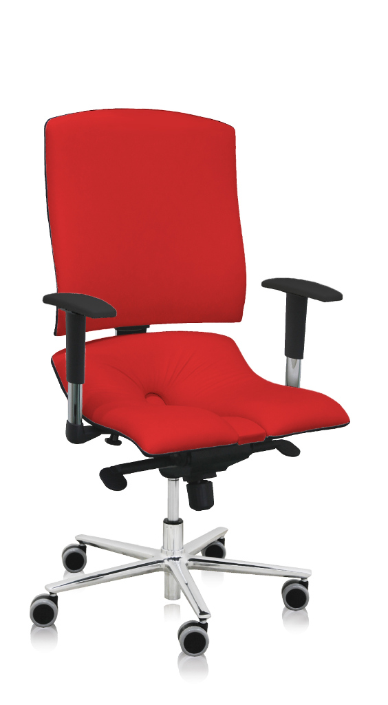 ASANA Seating Ergonomická kancelárska stolička Asana Steel Standard Farba čalúnenia: Eko koža Červená 582, Opierky rúk: bez opierok