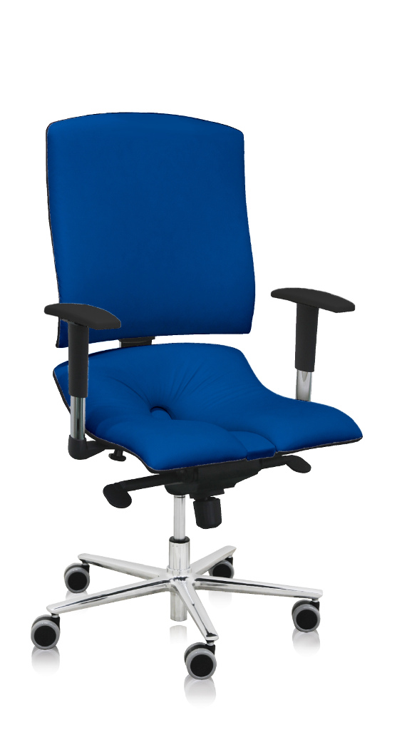 ASANA Seating Ergonomická kancelárska stolička Asana Steel Standard Farba čalúnenia: Eko koža Modrá 567, Opierky rúk: bez opierok