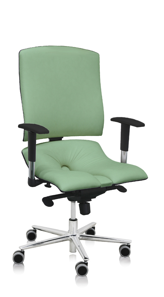 E-shop ASANA Seating Ergonomická kancelárska stolička Asana Steel Standard Farba čalúnenia: Eko koža Zelená 569, Opierky rúk: bez opierok