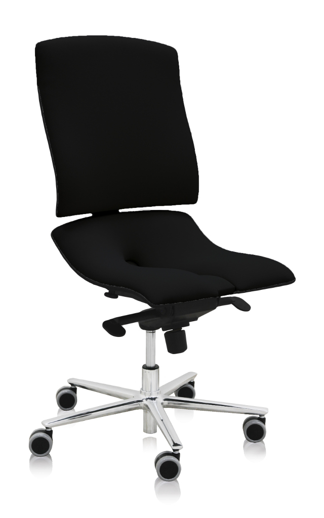 ASANA Seating Ergonomická kancelárska stolička Asana Steel Standard Farba čalúnenia: Látka Atlantic Čierna 60999, Opierky rúk: bez opierok