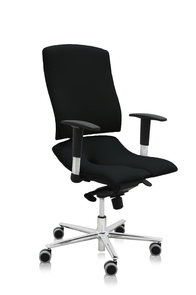 ASANA Seating Ergonomická kancelárska stolička Asana Steel Standard Farba čalúnenia: Látka Atlantic Čierna 60999, Opierky rúk: s opierkami