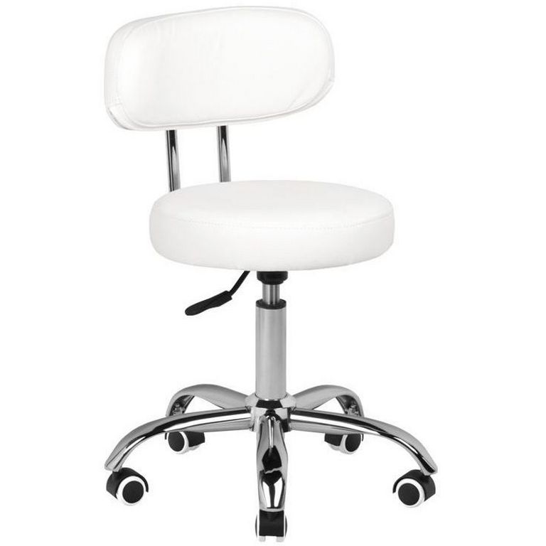 E-shop Kozmetická stolička s operadlom BeautyOne Iris Farba: biela