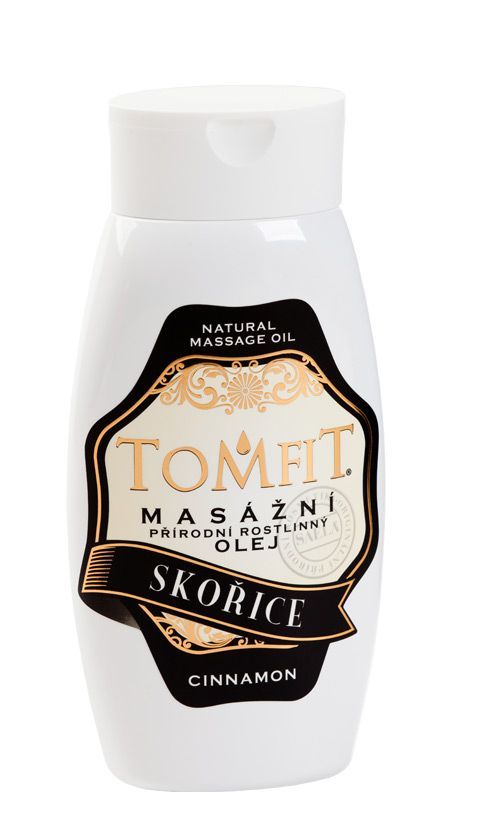 TOMFIT prírodný rastlinný masážny olej - škoricový