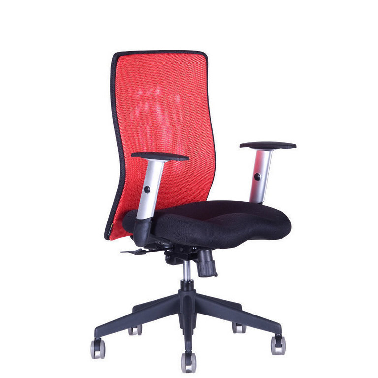 E-shop Ergonomická kancelárska stolička OfficePro Calypso XL Farba: červená, Opierka hlavy: bez opierky