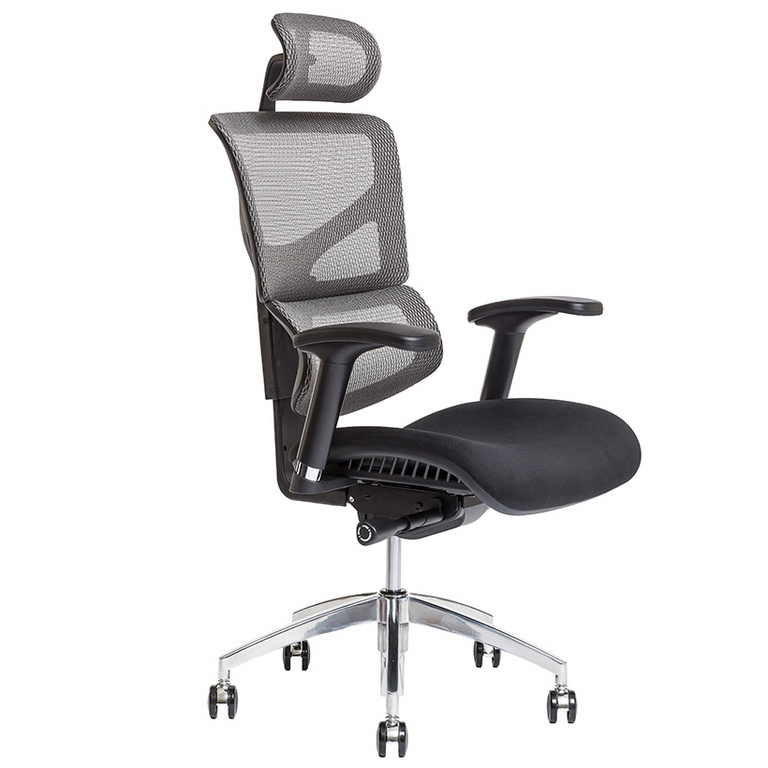 E-shop Ergonomická kancelárska stolička OfficePro Merope Farba: antracitová, Opierka hlavy: s opierkou