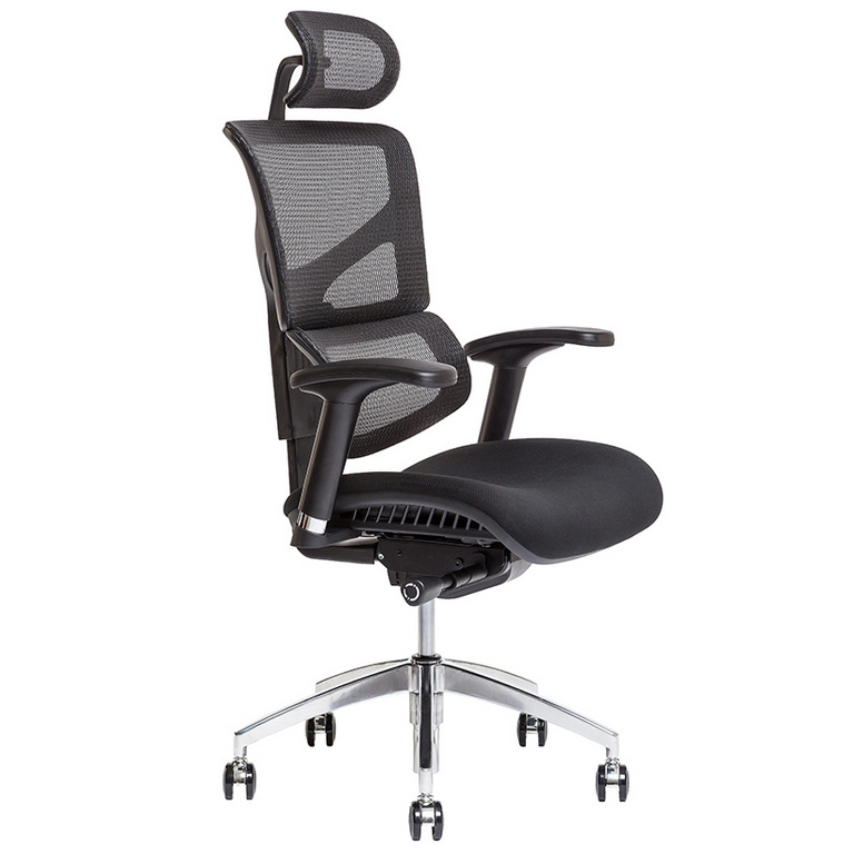 E-shop Ergonomická kancelárska stolička OfficePro Merope Farba: čierna, Opierka hlavy: s opierkou