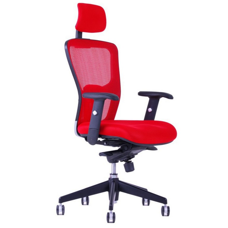Ergonomická kancelárska stolička OfficePro Dike Farba: červená, Opierka hlavy: s opierkou