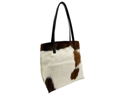 Kožená kabelka Aivy černá+srst