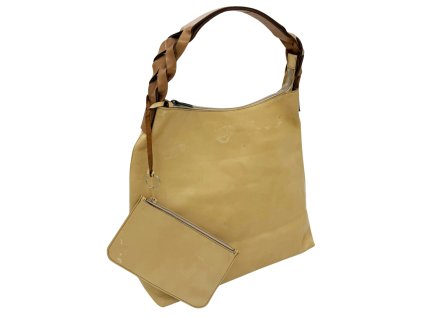 Kožená kabelka písková