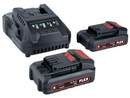 Flex 532740 sada nabíječky a 2x 18V baterie 2,5AH