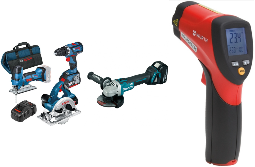 Bosch Makita Wurth power tools 3 types