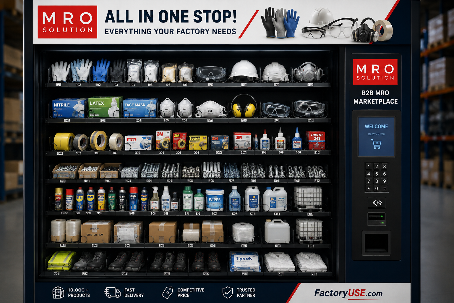 MRO Solution PPE vending machine concept visual