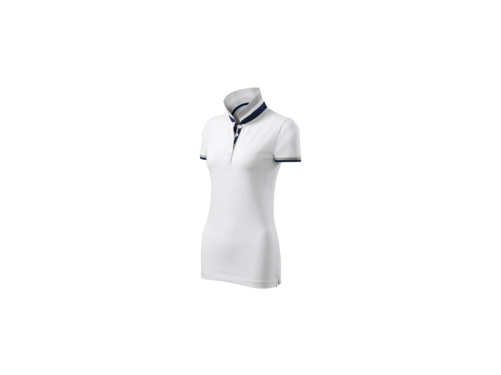 Collar Up Polo Shirt women’s (Color white, Size 2XL)