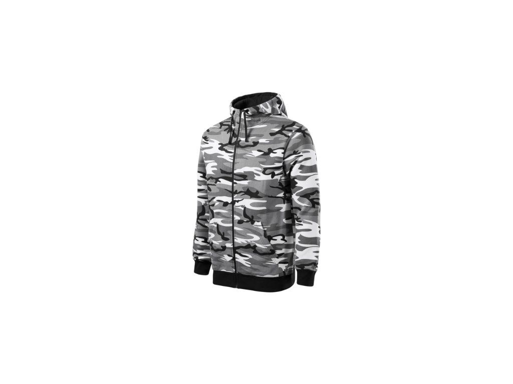 Camo Zipper Sweatshirt men’s camouflage (Color gray, Size XL)