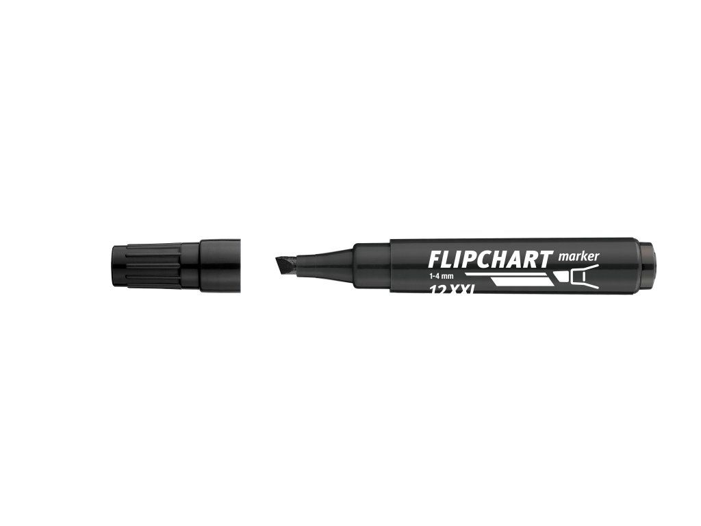ICO Flipchart Marker 12 XXL Chisel (Color Black)