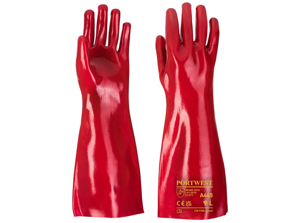 Grip 12 PVC Gauntlet 45cm (Color Red, Size XL)