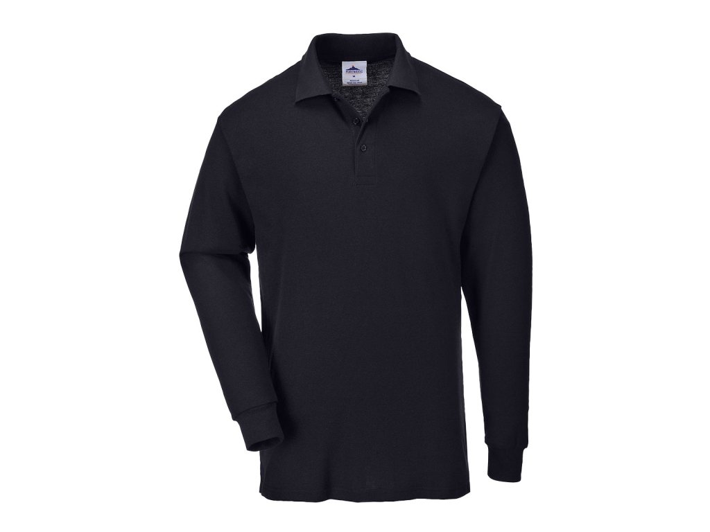 Genoa Polo Shirt L/S (Color Black, Size L)
