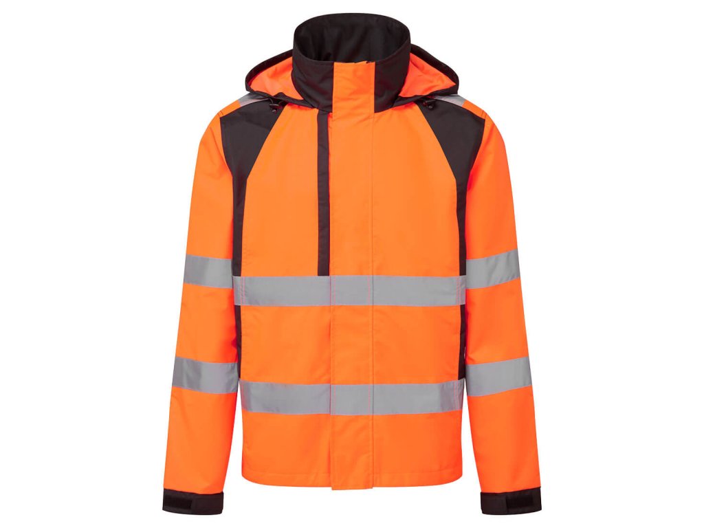 WX2 Eco Hi-Vis Rain Jacket (Color Orange/Black, Size L)