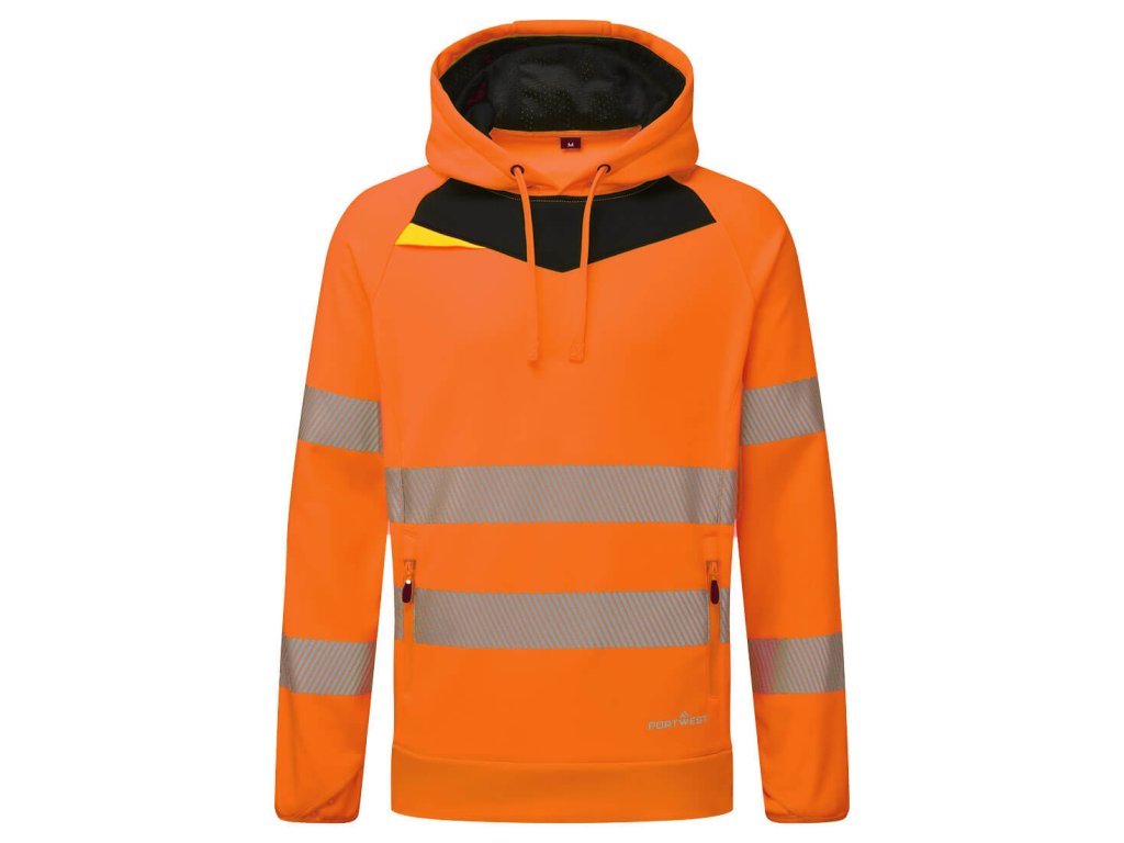 DX4 Hi-Vis Overhead Hoodie (Color Orange/Black, Size 4XL)