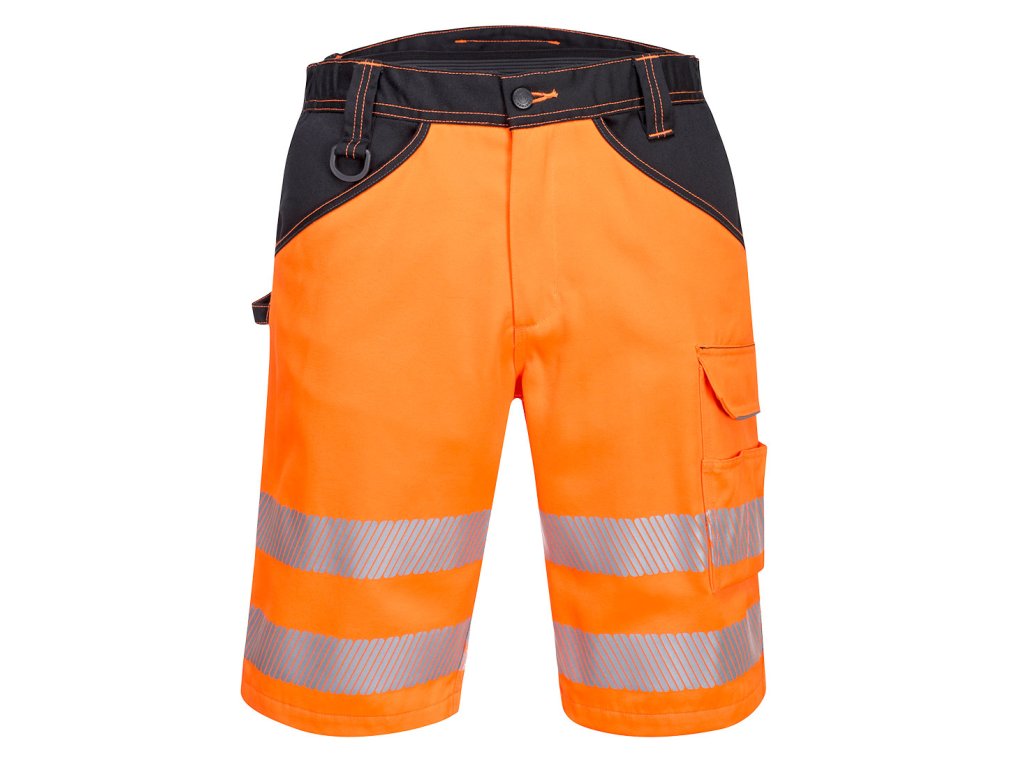 PW3 Hi-Vis Shorts (Color Orange/Black, Size 30)