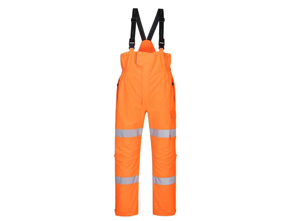 Hi-Vis Extreme Rain Bib and Brace (Color Orange, Size L)