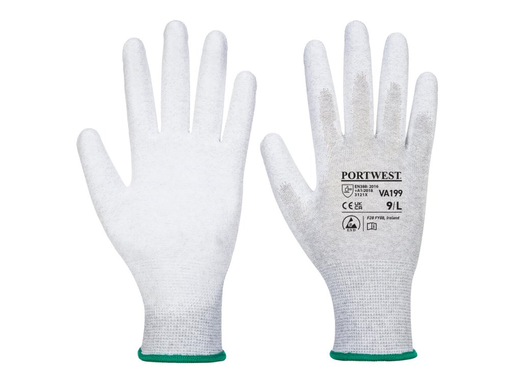 Vending Antistatic PU Palm Glove (Color Grey, Size S)