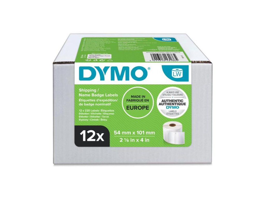 Self-adhesive labels Dymo LW 101x54mm name tags packages white 2640 pcs