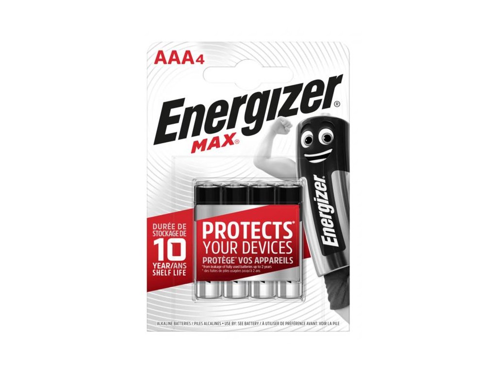 Alkaline battery Energizer Max 1.5 V, type AAA, 4 pcs