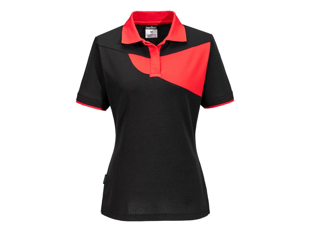 PW2 Women's Polo Shirt S/S (Color Black/Zoom Grey, Size L)