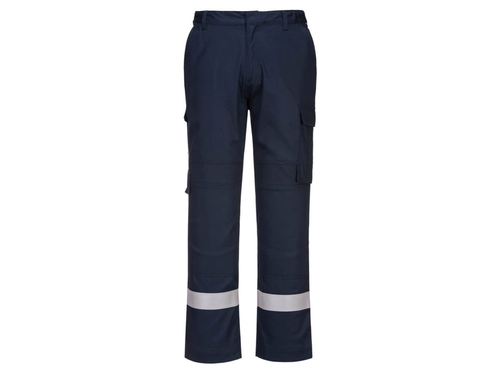 Bizflame Work Lightweight Stretch Panelled FR Trousers (Color Navy, Size L)