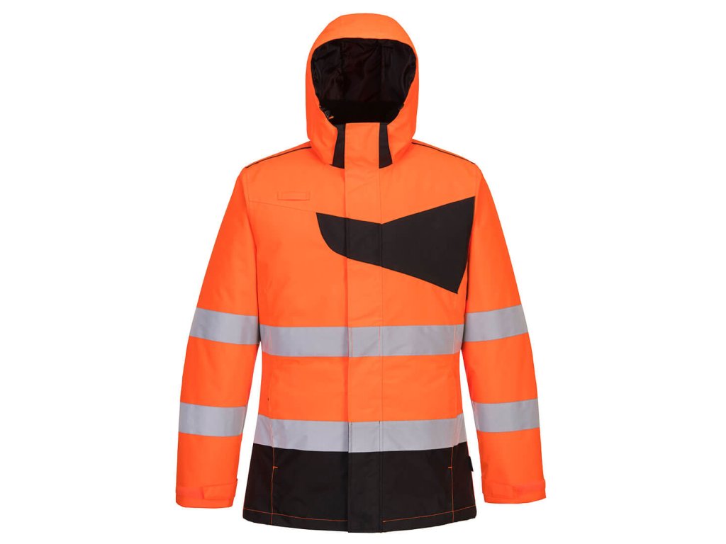 Hi-Vis Winter Jacket (Color Orange/Black, Size XL)