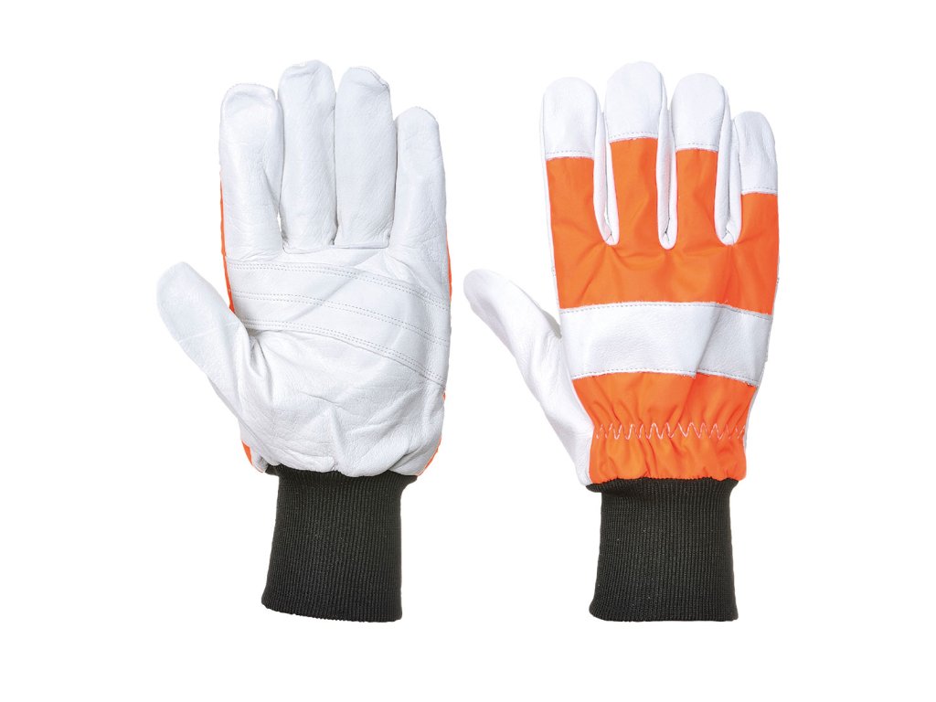 Oak Chainsaw Protective Glove (Class 0) (Color Orange, Size L)