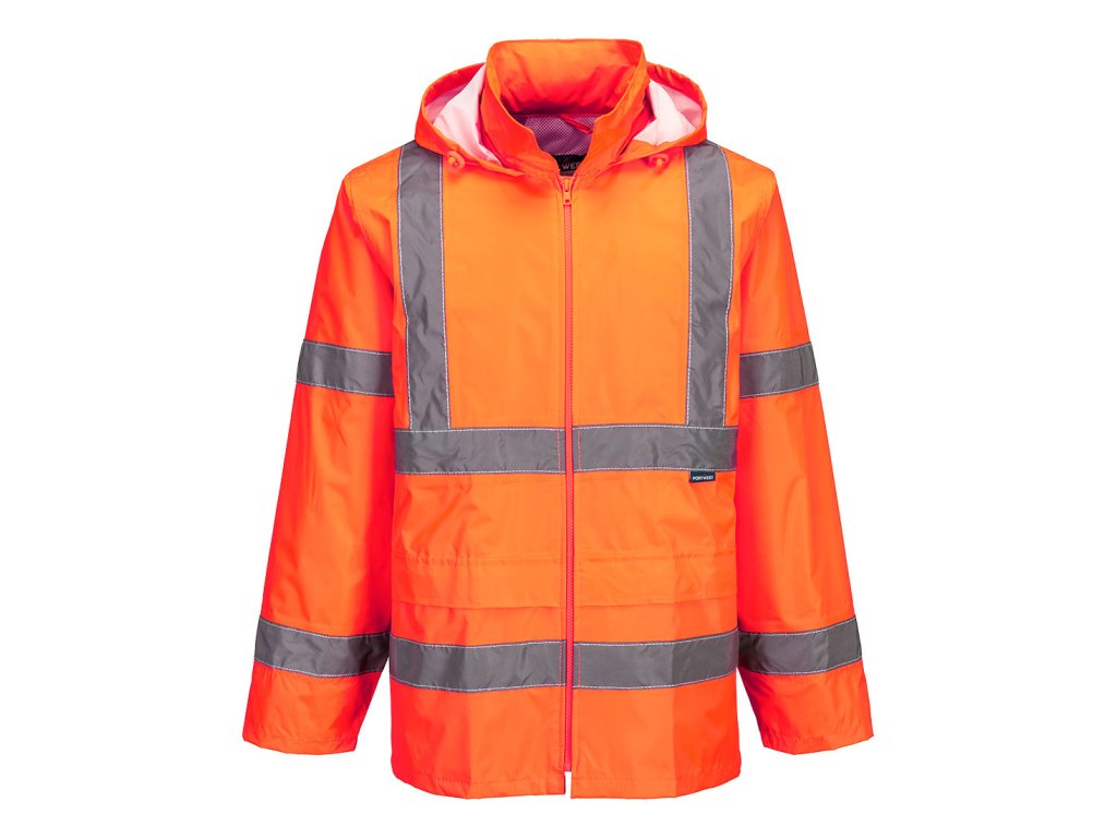 Hi-Vis Rain Jacket (Color Orange, Size 4XL)