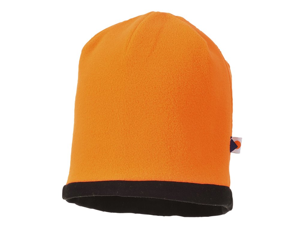 Reversible Hi-Vis Beanie Hat (Color Orange/Black)