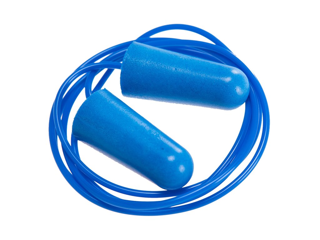 Detectable Corded PU Ear Plugs (200 Pairs) (Color Blue)
