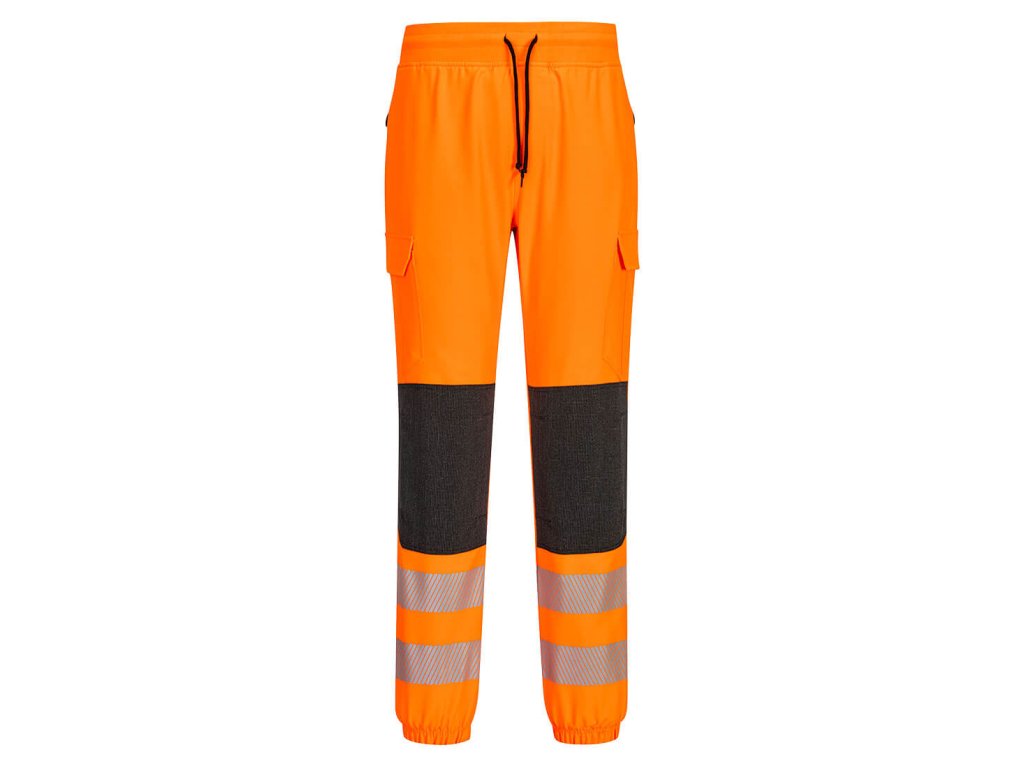 PW3 Hi-Vis Flexi Joggers (Color Orange/Black, Size L)