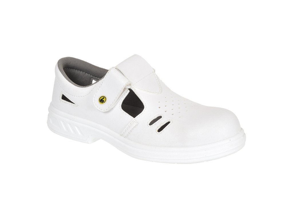 Steelite Ebro Safety Sandal S1 ESD FO SR Class 3 (Color White, Size 45)