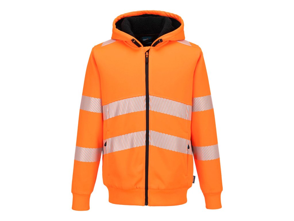 PW321 Hi-Vis Zipped Winter Hoodie (Color Orange, Size 4XL)
