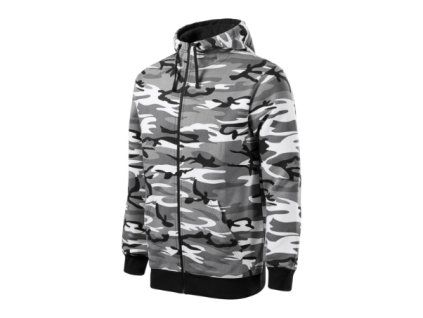 Camo Zipper Sweatshirt men’s camouflage (Color gray, Size XL)