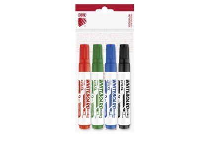 ICO Whiteboard Marker 12 XXL Chisel – 4-colour Set