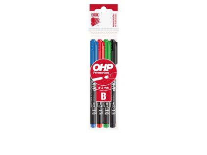 ICO OHP Marker Broad Tip – 4-colour Set