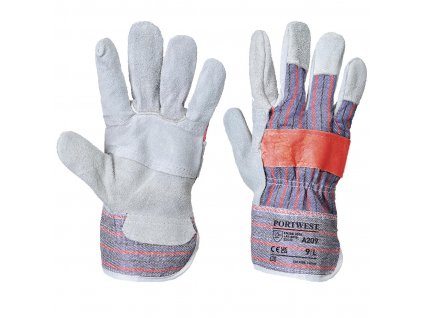 Leather Rigger 300 Cow Split Palm Bar Glove (Color Grey, Size XL)