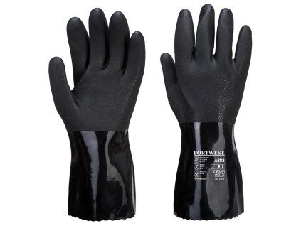 ESD PVC Chemical Gauntlet (Color Black, Size L)