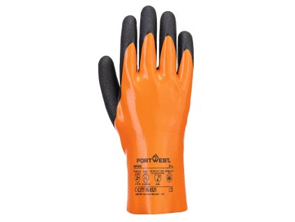Grip 18 Nitrile Double Gauntlet (Color Orange/Black, Size L)