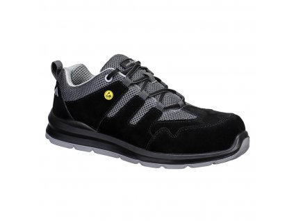 Composite Cow Suede Leather Trainer S1 ESD SR FO (Color Black/Grey, Size 36)