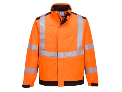 Modaflame Softshell Hi-Vis Multi-Norm FR Jacket (Color Orange/Navy, Size 4XL)