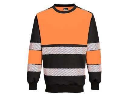 PW3 Hi-Vis Class 1 Sweatshirt (Color Orange/Black, Size 4XL)