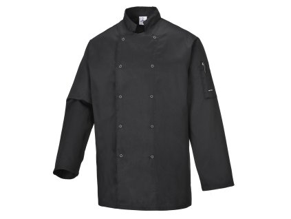 Chef's Suffolk Jacket L/S (Color Black, Size L)