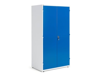 Deep metal workshop cabinet SUPPLY, 1900x1020x635 mm, white/blue