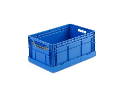 Folding crate REID, 600x400x285 mm, blue